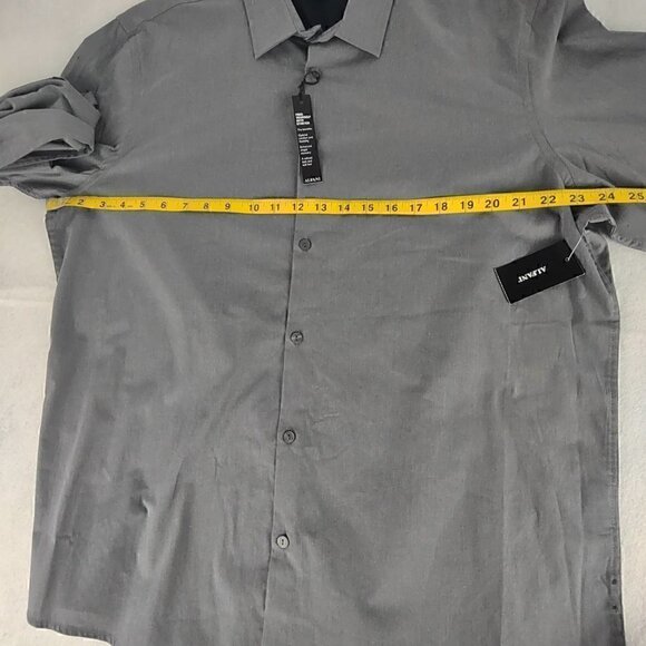 Alfani Men's Gray, Cotton Blend, Button-Up Dress Shirt. Size XL (NWT) - Picture 9 of 13